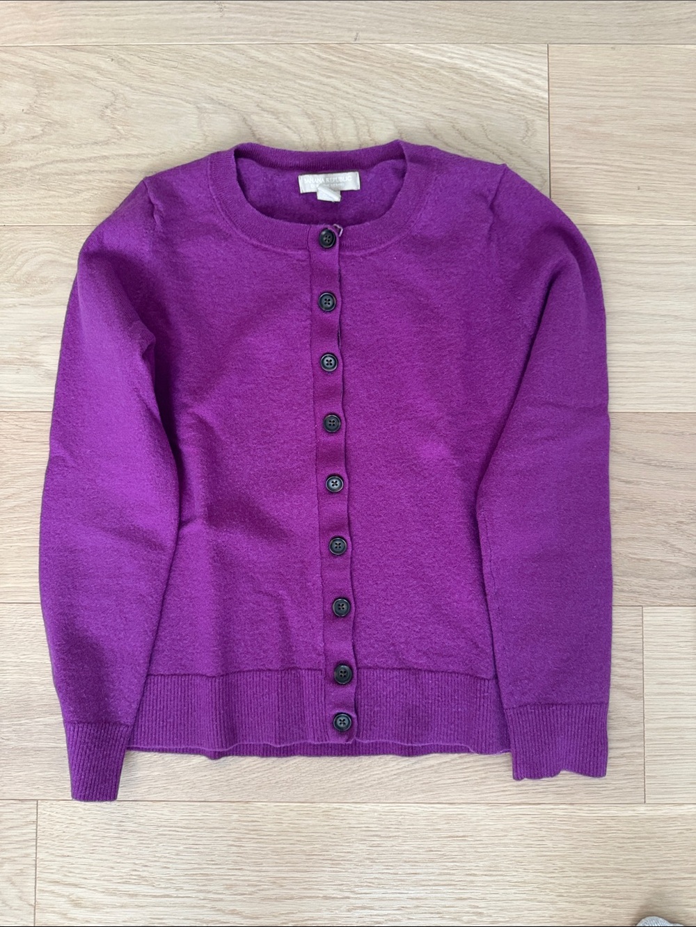 Purple Crewneck Button-Front Women's Sweater Banana Republic M